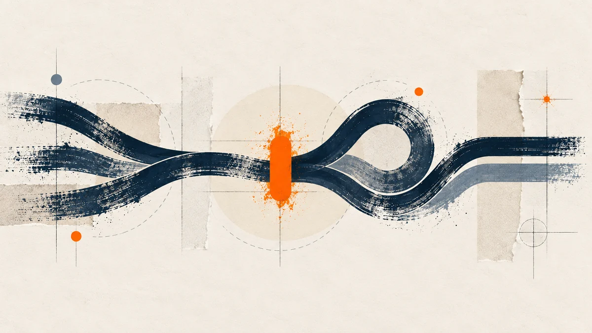 Illustration abstraite d’une boucle opérationnelle reliant les actions marketing
